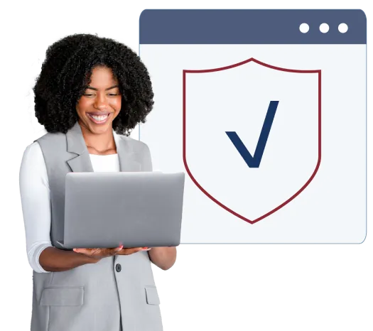 Person using computer to make secure online payments knowing their information is encrypted and their privacy is protected.